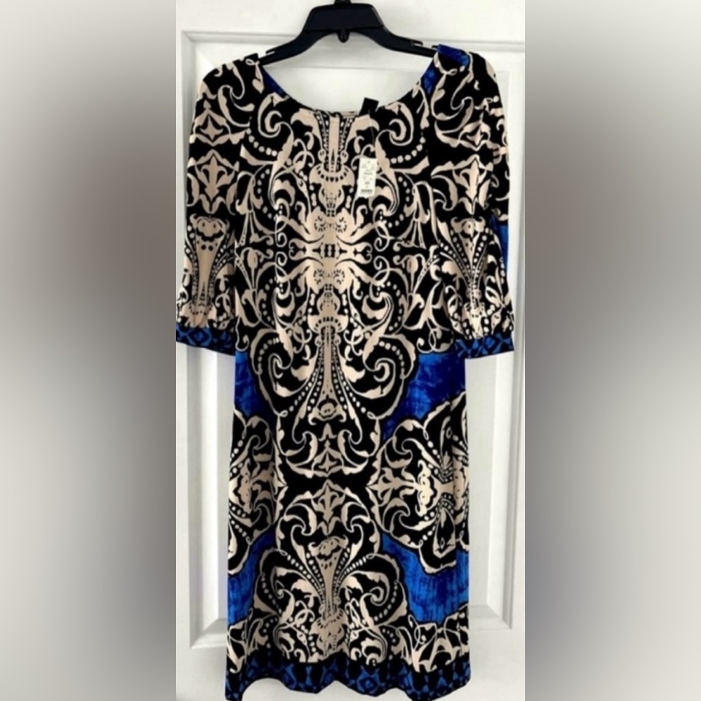 NWT White House/Black Market women’s Small black Artisan multicolored dress